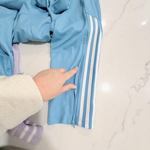 Adidas Track Pants Mens XL Blue AEROREADY Entrada Training Tapered 3 Stripe - Picture 8 of 12